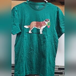 J Crew Factory Men's Small Saint Bernard Dog Graphic T-Shirt NWT